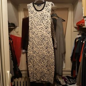 Animal print bodycon sweater dress